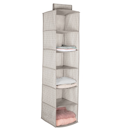 Simplify 6 Shelf  Boho Closet Organizer in Grey 30107-GREY